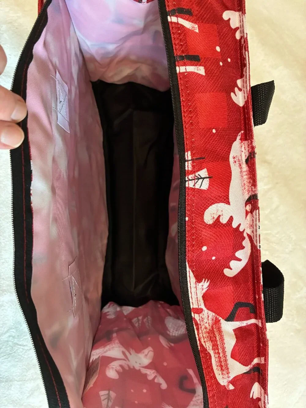 Thirty-One Zip-Top Organizing Utility Tote | Moosin Around Moose Print | NWT
